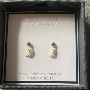 Gold Cake Sterling Silver Ghost Earrings